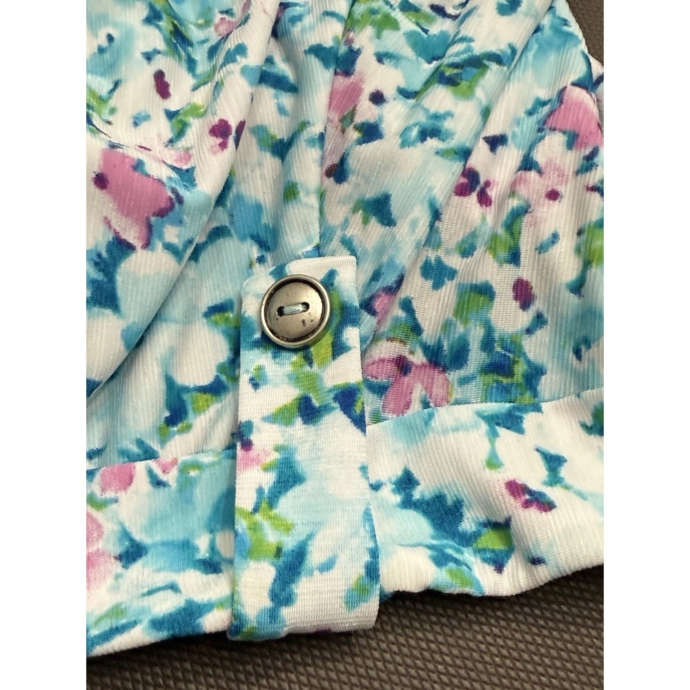 Dear Scarlett Lizzy Blouse V-Neck Bright Floral Multi Print Stretchy Top XL - Picture 8 of 8
